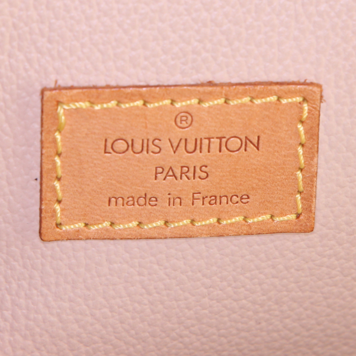 Shopping bag Louis Vuitton Louis Vuitton Sac Plat in tela monogram cerata marrone e pelle naturale - Detail D3