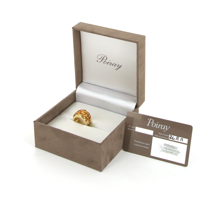 Poiray Niris ring in yellow gold and diamonds and in citrines - Detail D2
