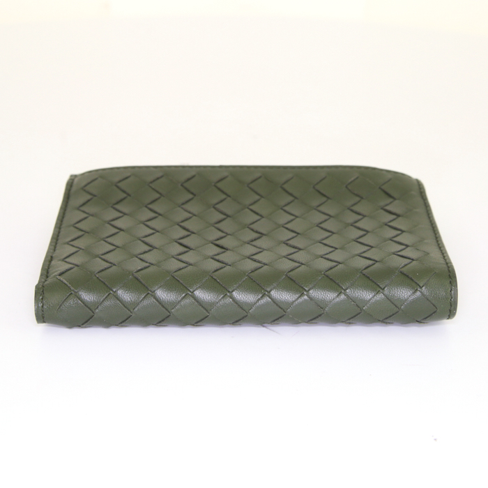 Portafogli Bottega Veneta in pelle intrecciata verde - Detail D3