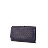 Bottega Veneta Continental wallet in blue intrecciato leather - 00pp thumbnail