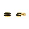 Half-articulated Tiffany & Co 1970's pair of cufflinks in yellow gold and enamel - 00pp thumbnail