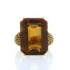 Vintage 1960's Cocktail ring in yellow gold and citrine - 360 thumbnail