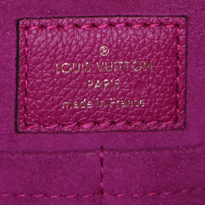 Louis Vuitton Kimono shopping bag in varnished pink leather and brown monogram canvas - Detail D3