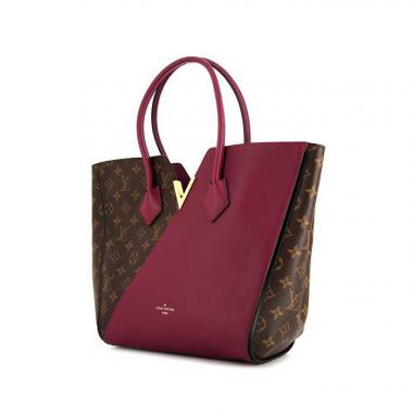 Shopping bag Louis Vuitton Kimono in pelle rosa pallido e tela monogram marrone