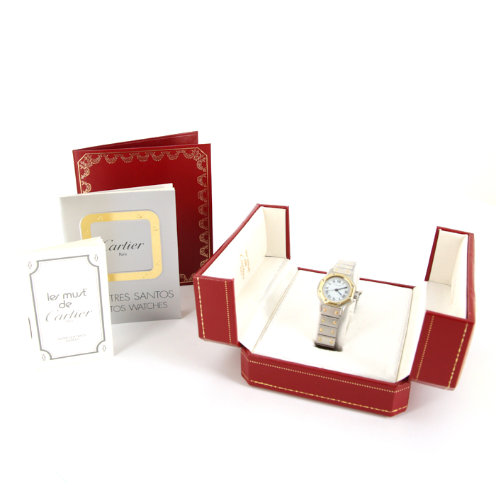 Cartier Santos Ronde watch in gold and stainless steel Circa  1980 - Detail D2