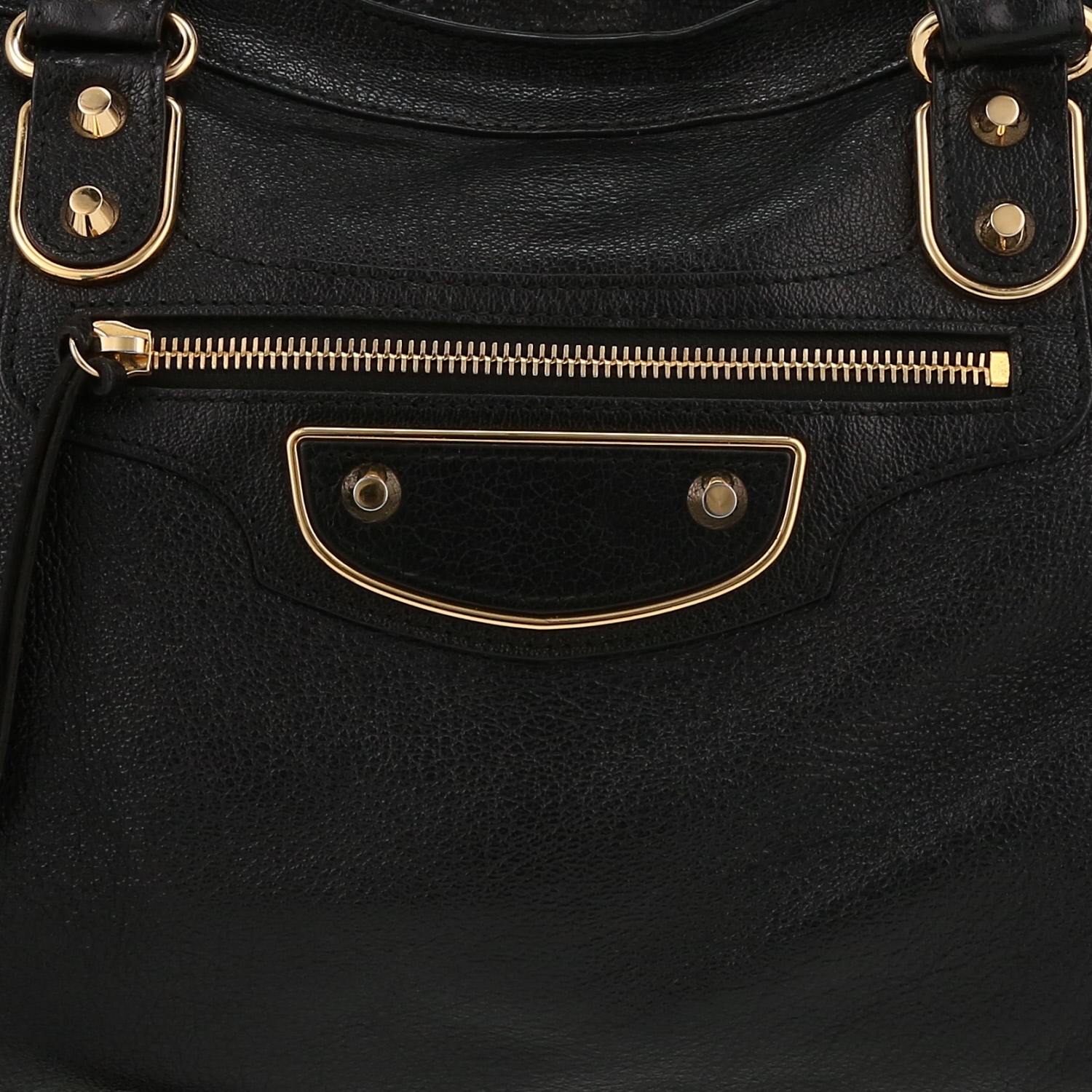 Balenciaga  Metallic Edge handbag  in black leather - Detail D1