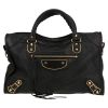 Balenciaga Classic City Metallic Edge handbag in black leather - Detail D2 thumbnail
