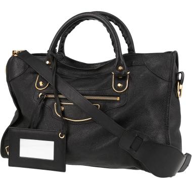 City leather handbag Balenciaga Black in Leather - 22009933