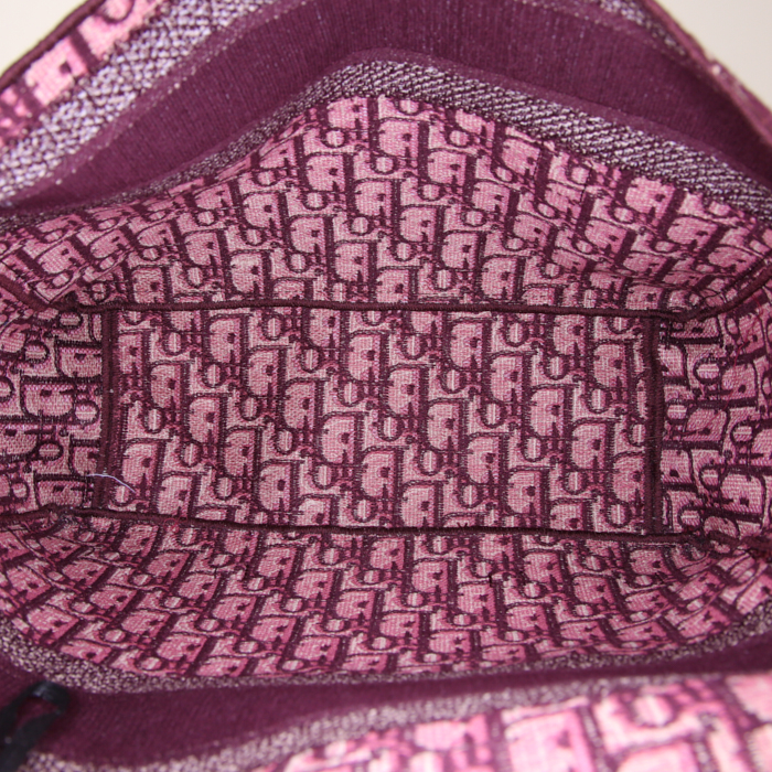 Dior Diorcamp shoulder bag in burgundy monogram canvas Oblique - Detail D2
