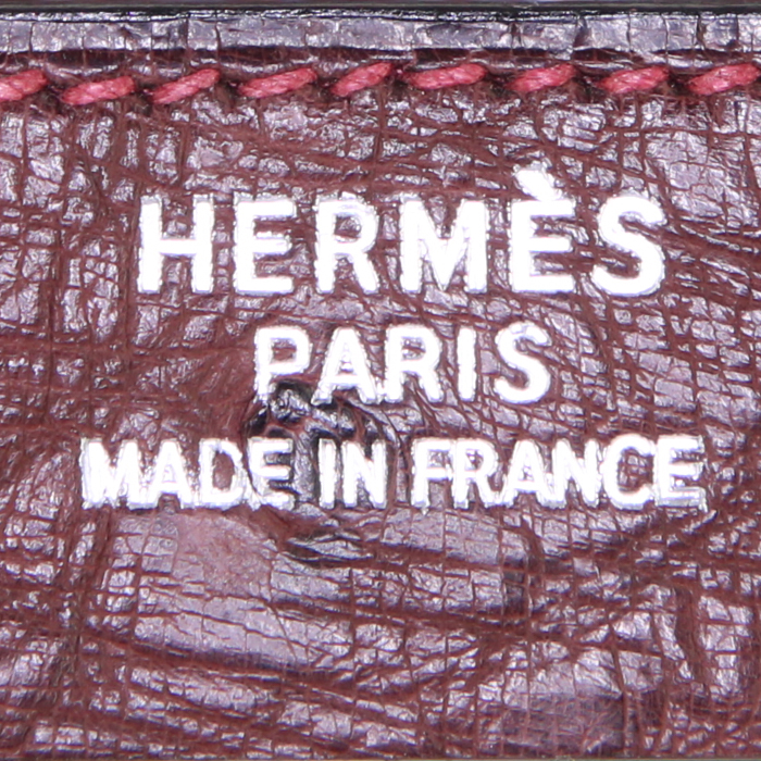 Sac de week end Hermes Haut à Courroies en autruche marron - Detail D3
