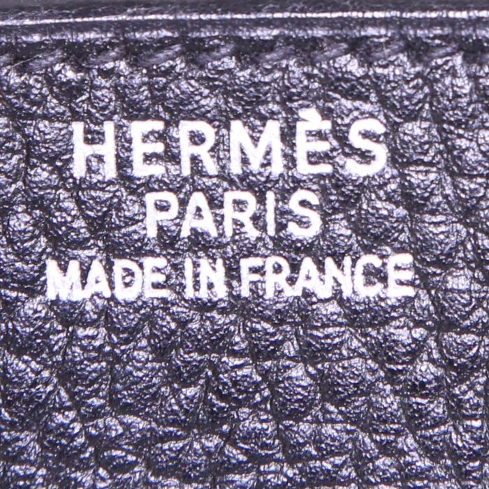 Sac à main Hermes Birkin 35 cm en cuir Fjord noir - Detail D3