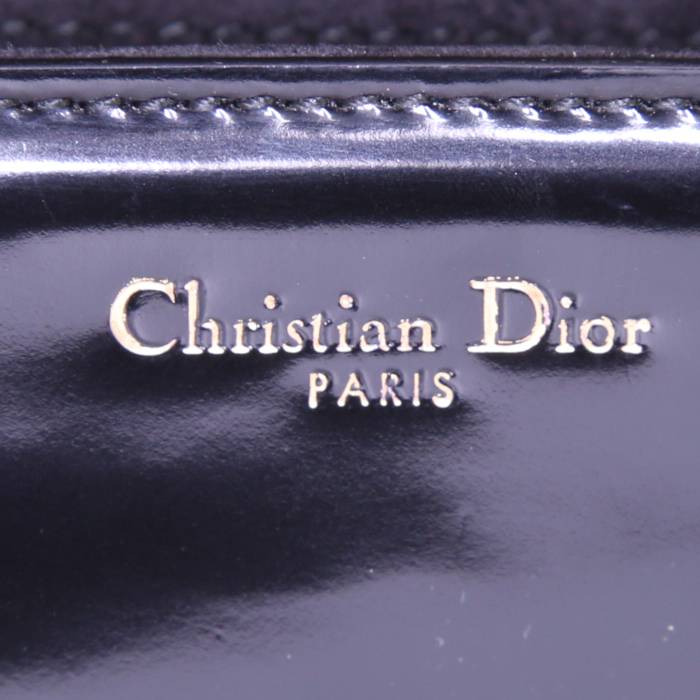 Dior Cest Dior small model shoulder bag in black patent leather - Detail D4
