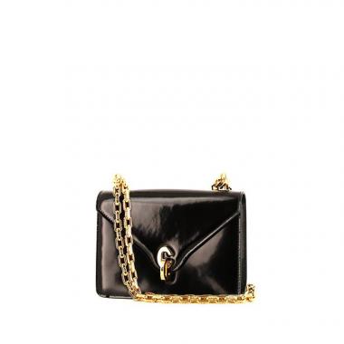 Bolso bandolera Dior Cest Dior modelo pequeño en charol negro
