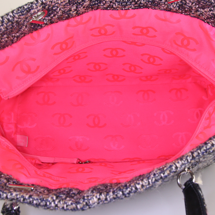 Bolso Cabás Chanel Cambon en tejido jersey negro y gris - Detail D2