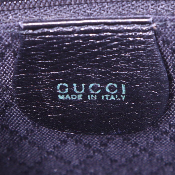 Sac à dos Gucci Bamboo Backpack en cuir noir - Detail D3