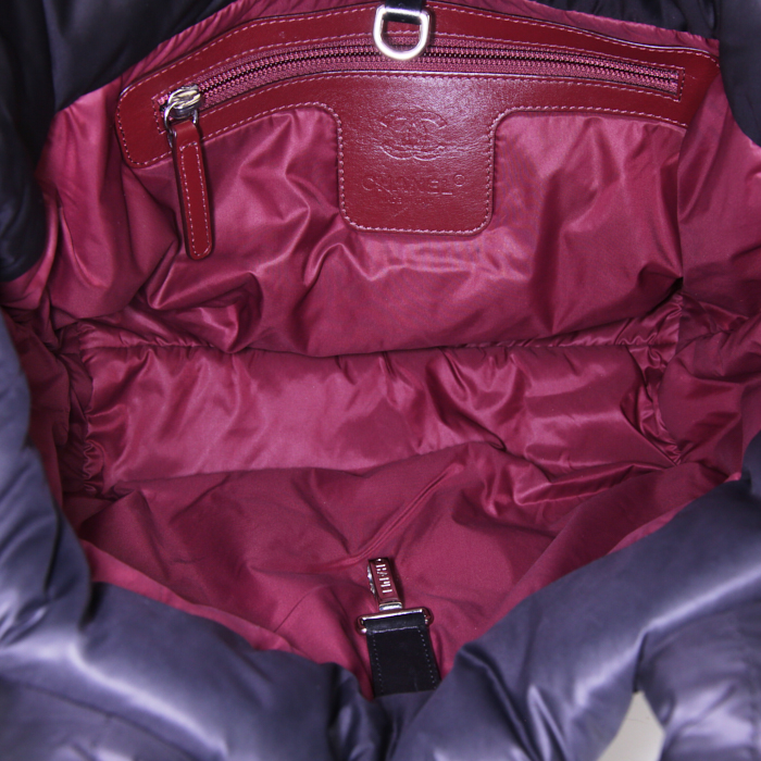Borsa Chanel Coco Cocoon in tela trapuntata nera e pelle nera - Detail D2
