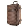 Louis Vuitton Pegase rigid suitcase in ebene damier canvas and brown leather - 00pp thumbnail