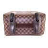 Louis Vuitton Pegase rigid suitcase in ebene damier canvas and brown leather - Detail D4 thumbnail