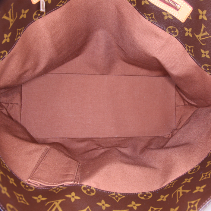 Louis Vuitton Alto shopping bag in brown monogram canvas and natural leather - Detail D2