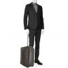 Louis Vuitton Pegase 45 cm soft suitcase in black taiga leather - Detail D1 thumbnail