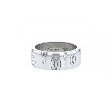 Anello Cartier Happy Birthday modello grande in oro bianco e diamanti