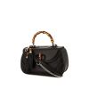 Gucci Bamboo large model shoulder bag in black leather and bamboo - 00pp thumbnail