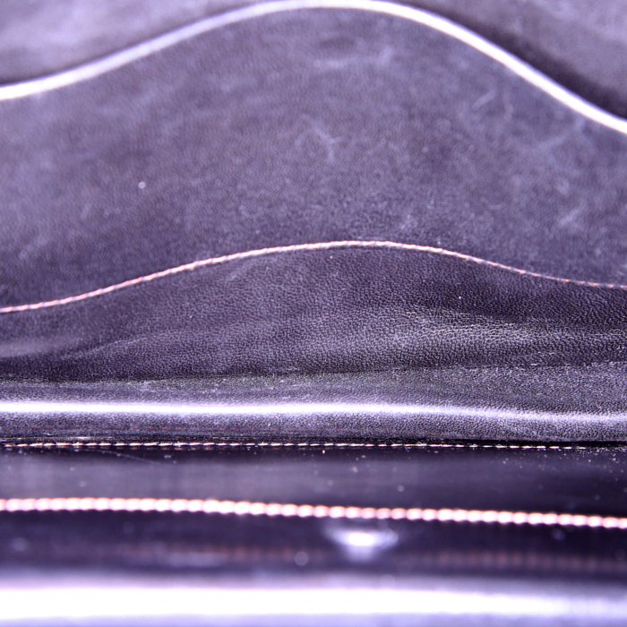 Bolsito de mano Hermès Faco en cuero box negro - Detail D2