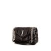 Bolso bandolera Saint Laurent Loulou modelo pequeño en cuero acolchado con motivos de espigas negro - 00pp thumbnail