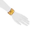 Hermes Médor cuff bracelet in gold plated and leather - Detail D1 thumbnail