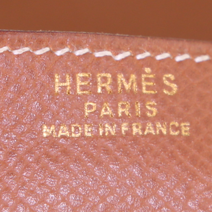 Pochette Hermes Rio en cuir epsom gold - Detail D3