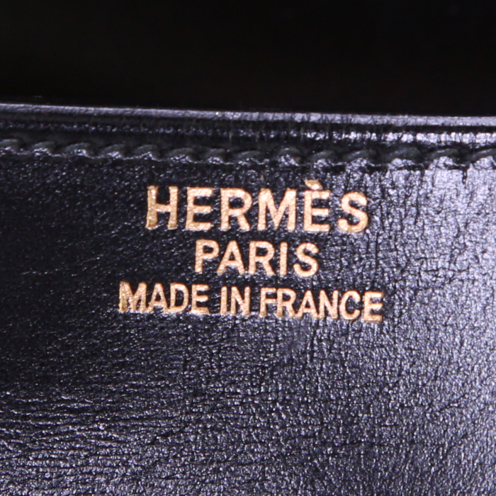 Pochette Hermes Rio en cuir box noir - Detail D3