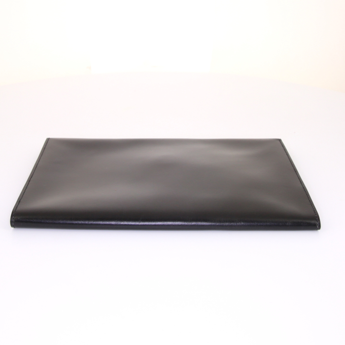 Pochette Hermes Rio en cuir box noir - Detail D4
