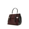 Prada Vitello handbag in burgundy and black bicolor leather - 00pp thumbnail