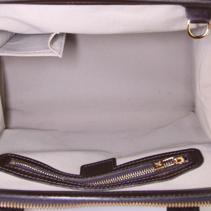 Sac à main Louis Vuitton Joséphine en toile monogram Idylle beige et cuir marron - Detail D2