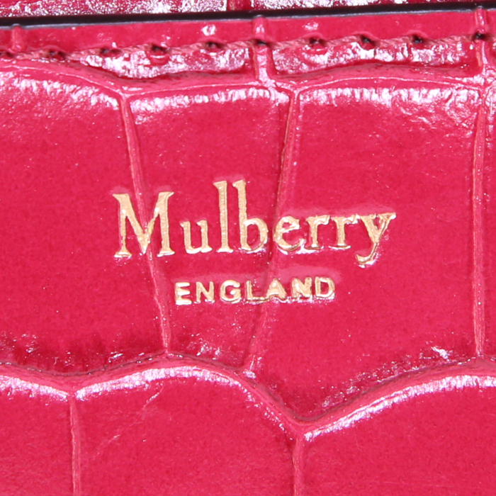 Borsa a tracolla Mulberry Darley in pelle rossa simil coccodrillo - Detail D3