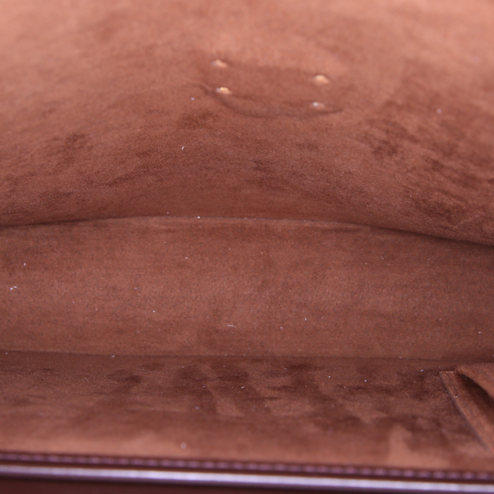 Borsa portadocumenti Louis Vuitton Altona in tela cerata con motivo a scacchi ebano e pelle lucida ebana - Detail D2