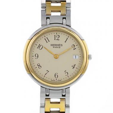 Hermès Windsor watch in stainless steel and gold plated Circa  1990