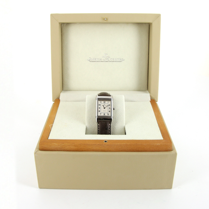 Jaeger-LeCoultre Reverso-Classic watch in stainless steel Ref: 250.8.08 Circa 2000 - Detail D3