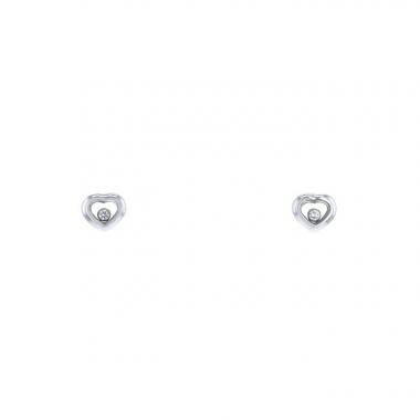 Orecchini a bottone Chopard Happy Diamonds in oro bianco e diamanti