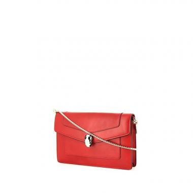 Sac bandoulière Bulgari Serpenti en cuir rouge