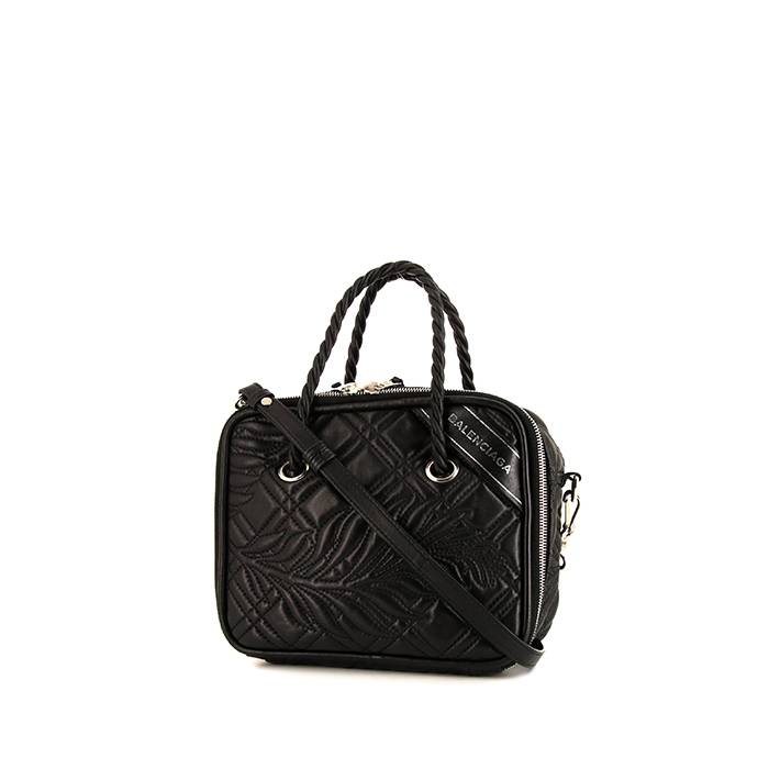 Balenciaga Blanket Square small model shoulder bag in black quilted leather - 00pp
