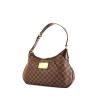 Louis Vuitton Thames bag worn on the shoulder or carried in the hand in ebene damier canvas and brown - 00pp thumbnail