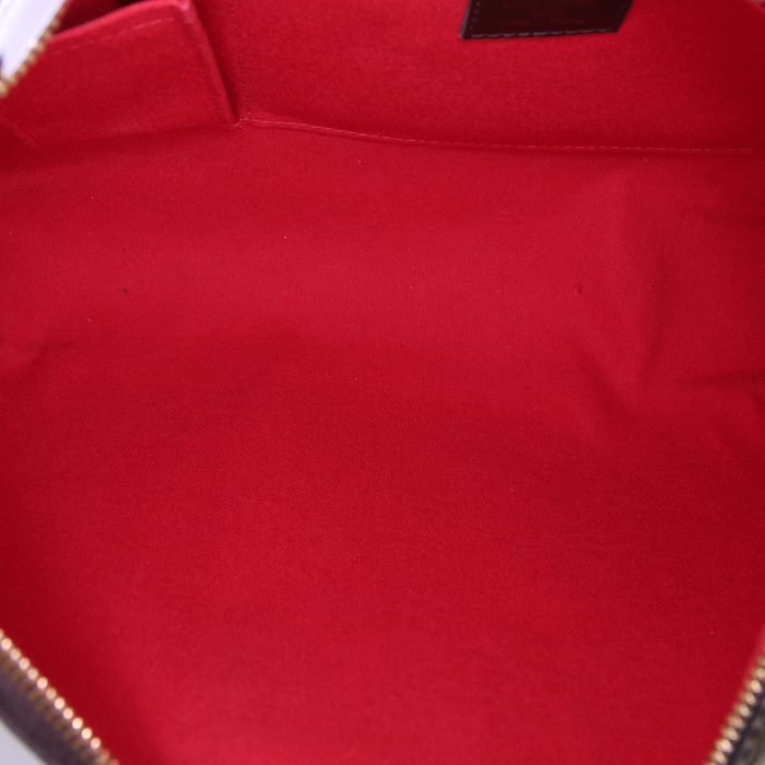 Louis Vuitton Thames bag worn on the shoulder or carried in the hand in ebene damier canvas and brown - Detail D2