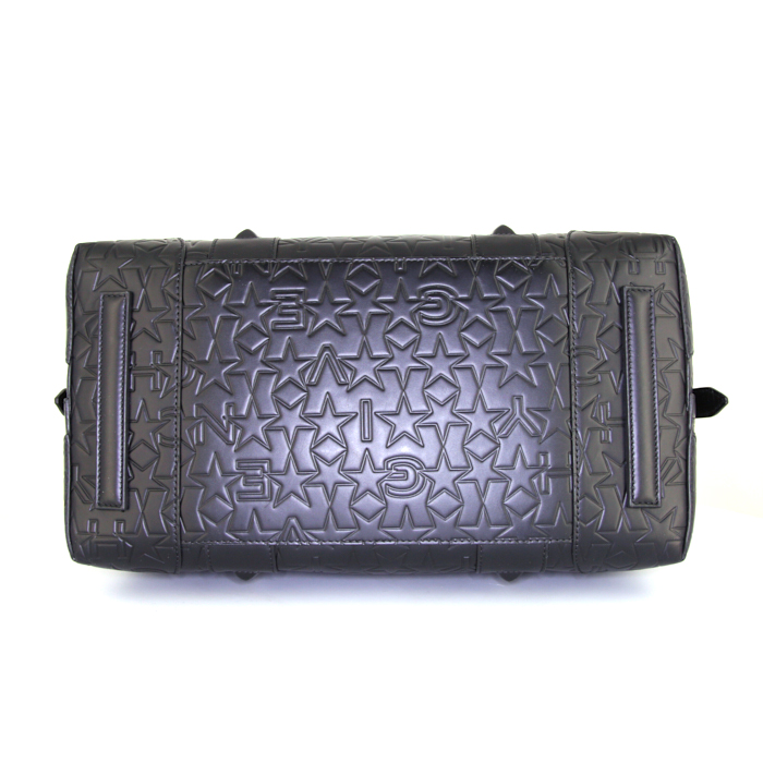 Borsa weekend in pelle nera con motivo - Detail D4