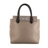 Prada Etiquette handbag in grey and black bicolor leather - 360 thumbnail