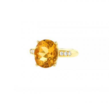Bague H. Stern en or jaune,  citrine et diamants