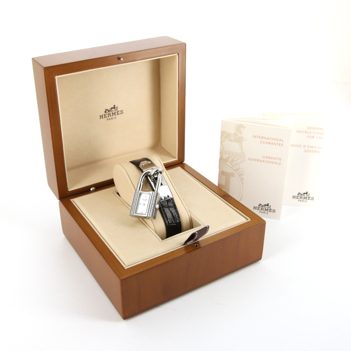 Hermes Kelly-Cadenas watch in stainless steel Ref:  KE1.232 Circa  2008 - Detail D2