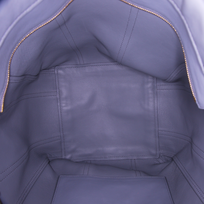 Shopping bag Balenciaga Bazar shopper in pelle grigia - Detail D3