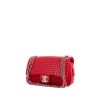 Borsa a tracolla Chanel Timeless in pelle rossa con motivo forato - 00pp thumbnail