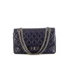 Chanel 2.55 shoulder bag in navy blue quilted leather - 360 thumbnail